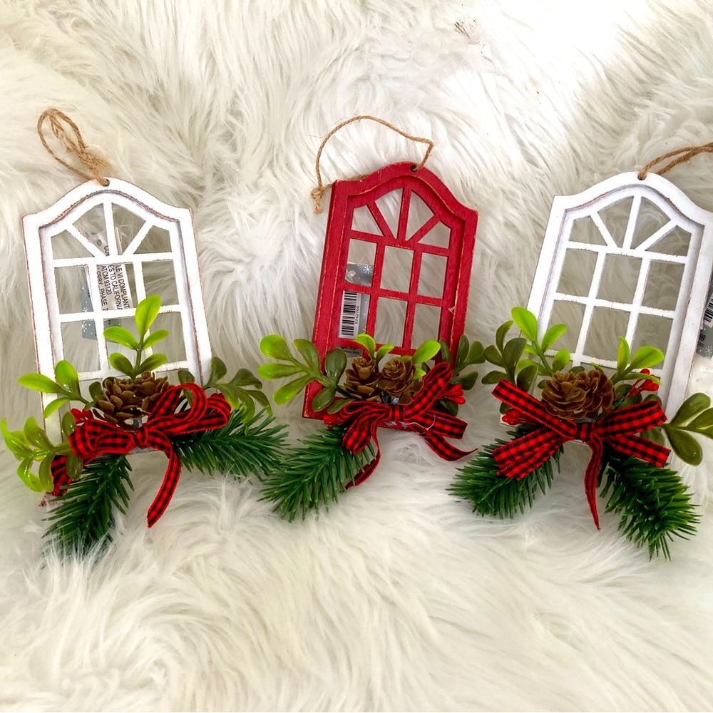 set of 3  Christmas window ornaments